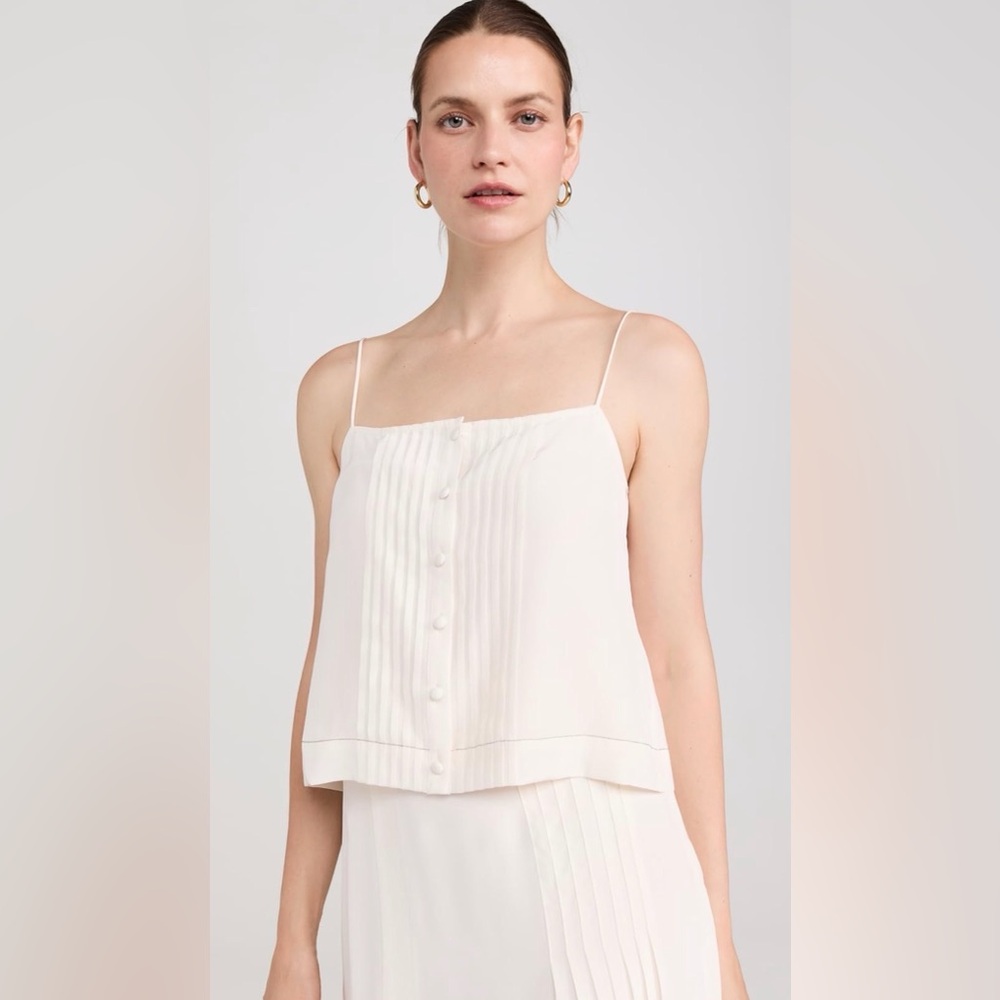 La Ligne Pintuck Detail Spaghetti Strap Top